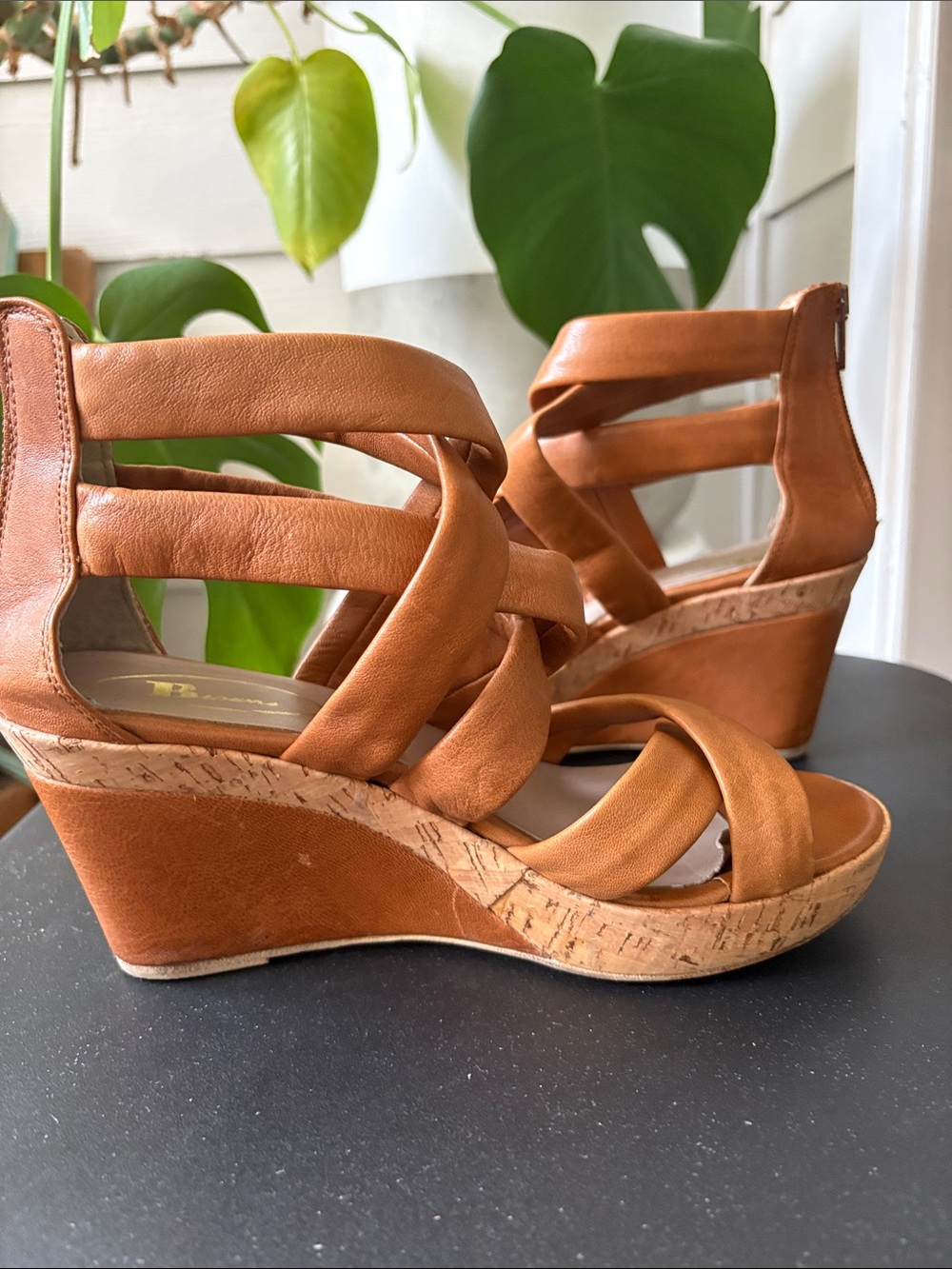 Browns Wedge Sandals, Gladiator | Cork | Platform | Cognac | Size 38 - Picture 4 of 16